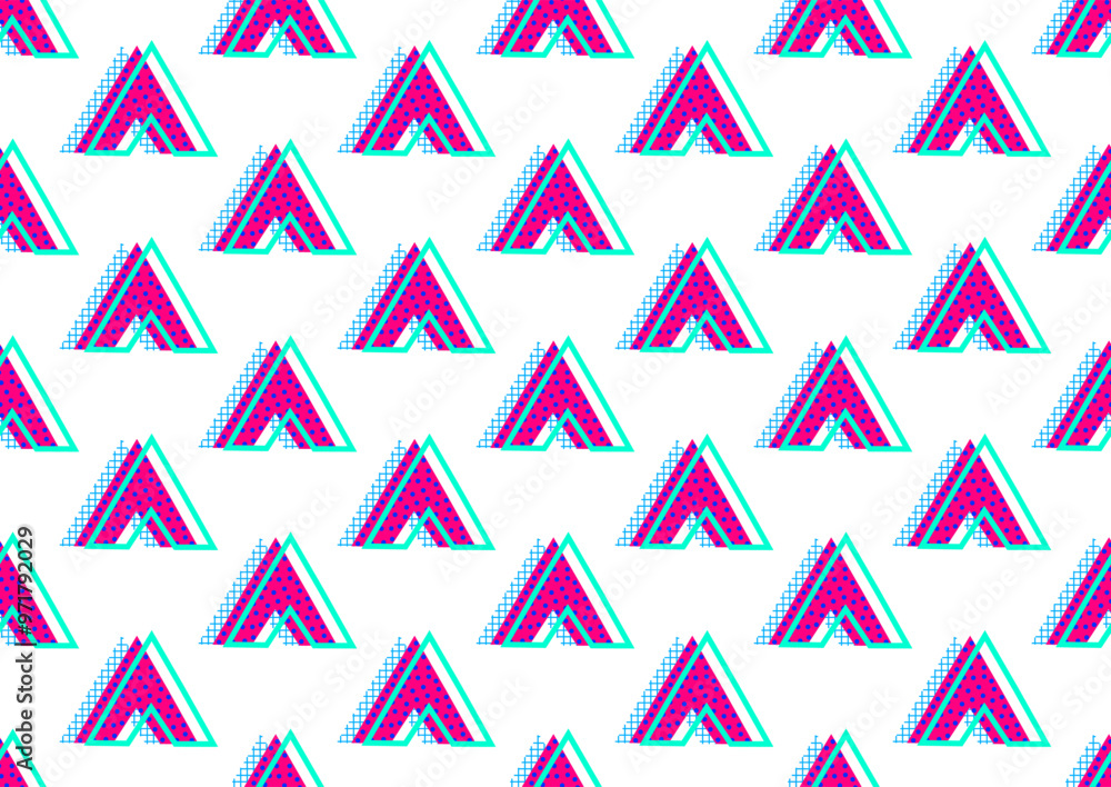 Abstract geometric seamless pattern 80s-90s aesthetic. Contemporary memphis inspired design background. Electric neon colorsvibrant neon colors. Sport, street active wear Abstract geometric seamless pattern 80s-90s aesthetic. Contemporary memphis inspired design background. Electric neon colorsvibrant neon colors. Sport, street active wear
