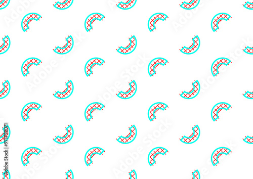 Abstract geometric seamless pattern 80s-90s aesthetic. Contemporary memphis inspired design background. Electric neon colors
