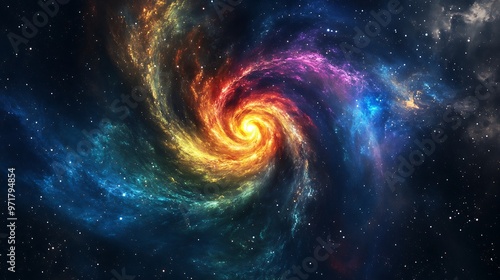 Wallpaper Mural Abstract Spiral Galaxy Nebula in Space with Colorful Clouds and Stars Torontodigital.ca