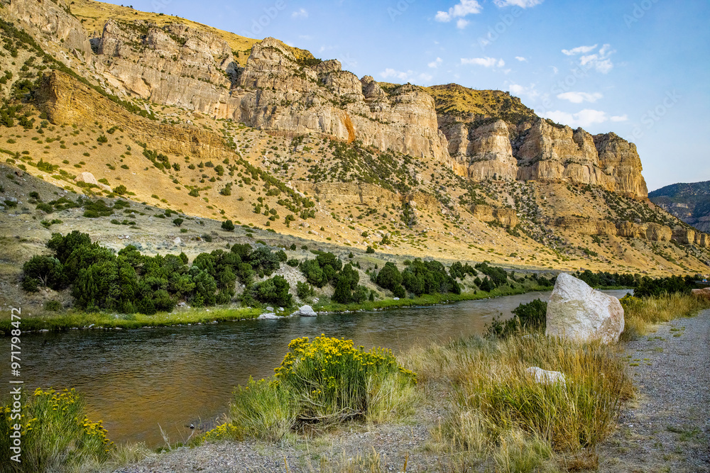 Wind River Canyon rocks and river Wind River Canyon rocks and river