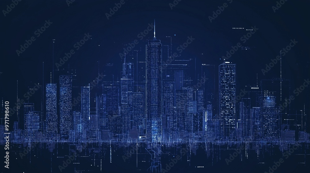 night city skyline, abstract city landscape night city skyline, abstract city landscape