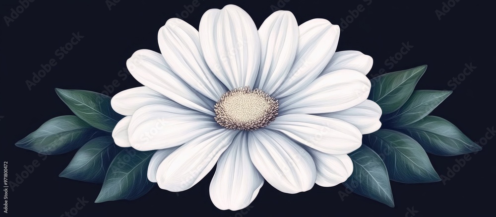 Fototapeta premium White flower hand drawn illustration for design purposes