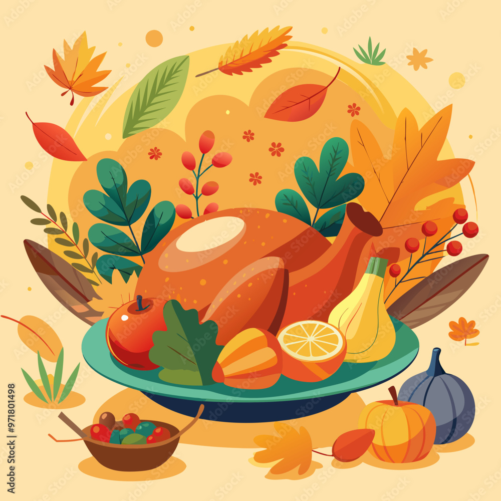 Country thanksgiving dinner festive turkey Country thanksgiving dinner festive turkey