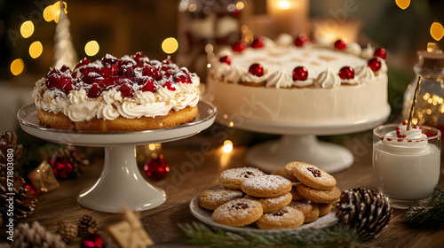 Festive Lactose-Free Dessert Table with Holiday Decor