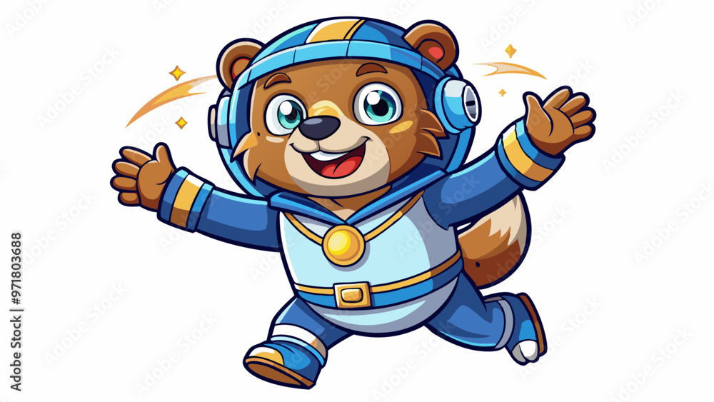 cartoon character bear cub in an astronaft costume cartoon character bear cub in an astronaft costume