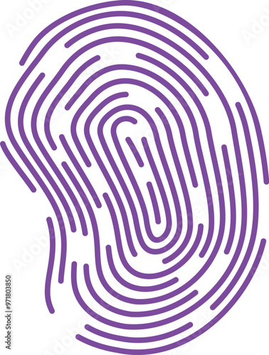 Purple fingerprint is standing out, representing the concept of individuality