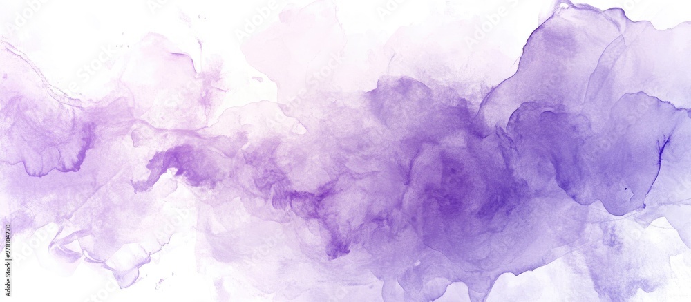 Fototapeta premium Surreal watercolor stains in lilac tones featuring an abstract design created with hand drawn techniques