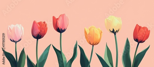 Wallpaper Mural Oil Painting On Canvas Modern Art Colorful Tulips Expressionism Torontodigital.ca