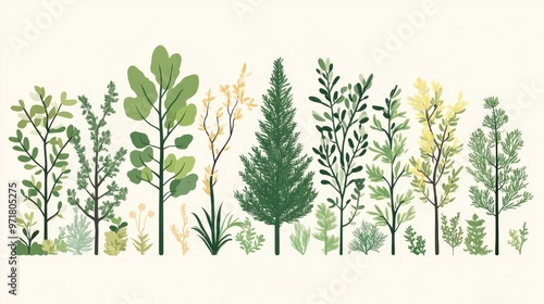 Wallpaper Mural Diverse Seedlings And Young Trees Coniferous Seedlings Small Green Seedlings In Greenhouse Torontodigital.ca