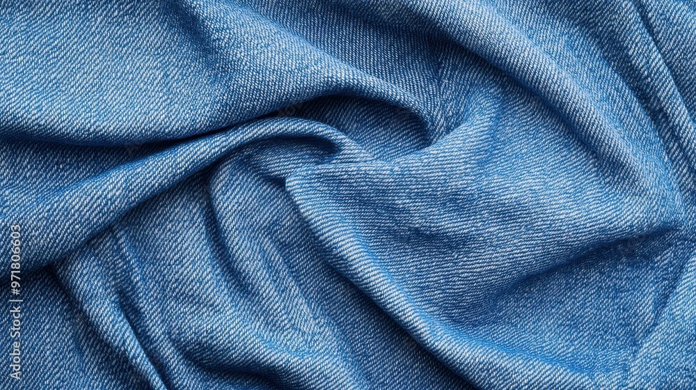 Macro shot of denim fabric, stitching details and texture in focus, spacious copy area for text, full object coverage Macro shot of denim fabric, stitching details and texture in focus, spacious copy area for text, full object coverage