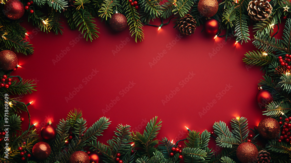 christmas background with branches and cones christmas background with branches and cones