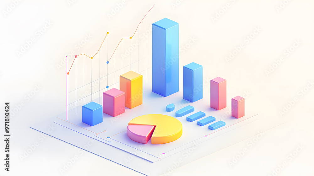 Chart data visualization of an upward trend Chart data visualization of an upward trend