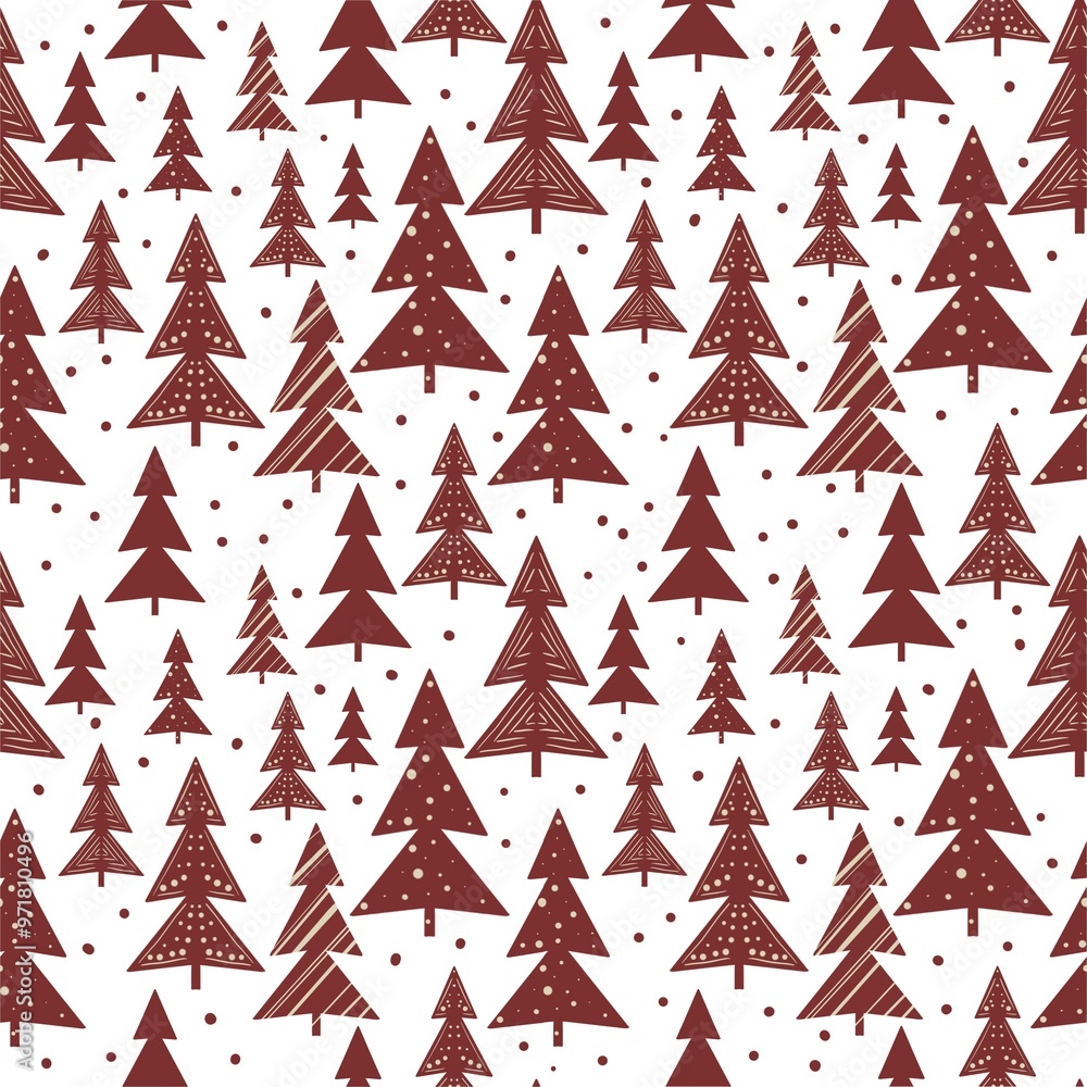 seamless pattern with christmas trees. Happy New Year seamless pattern with christmas trees. Happy New Year