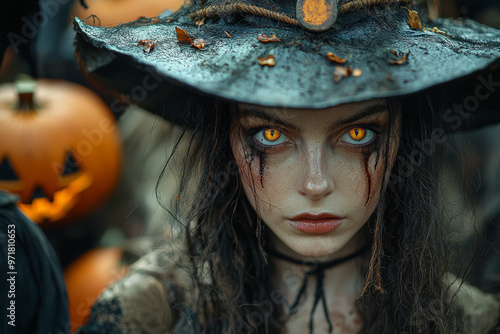 A Renaissance festival where townspeople dress as witches, ghosts, and devils to scare away evil spirits. Concept of Halloween in Renaissance Europe. photo