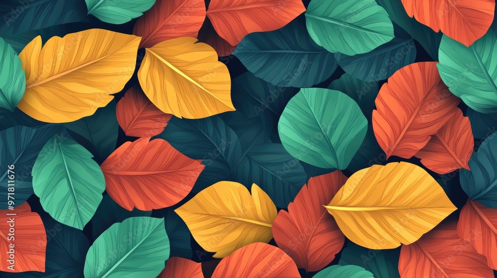 Obraz premium Seamless repeating origami leaf pattern suitable for web design