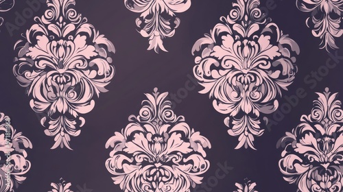 Damask floral seamless pattern background ideal for wallpaper and invitations Raster copy illustration