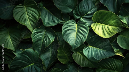 Wallpaper Mural Dense Tropical Leaves with Dark and Moody Lighting Torontodigital.ca