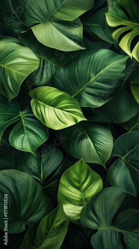 Wallpaper Mural Dense Tropical Leaves with Dark and Moody Lighting Torontodigital.ca