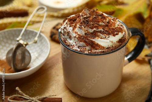 Warm hot chocolate drink wi...