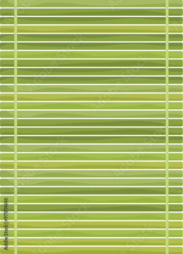 Green bamboo mat for making and serving sushi rolls