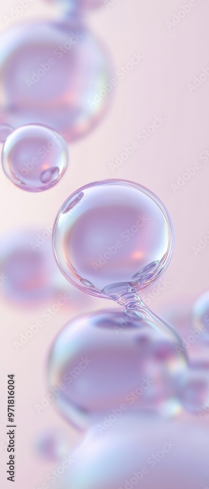 A series of colorful spheres are floating in the air A series of colorful spheres are floating in the air