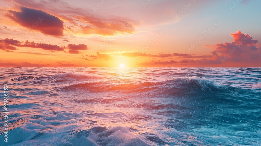 Fototapeta premium Sunrise over sea.