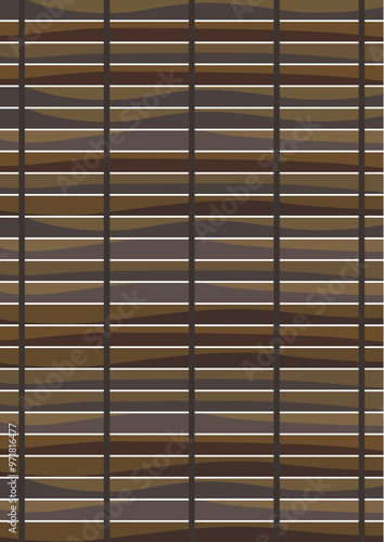 Seamless brown bamboo mat texture repeating background pattern