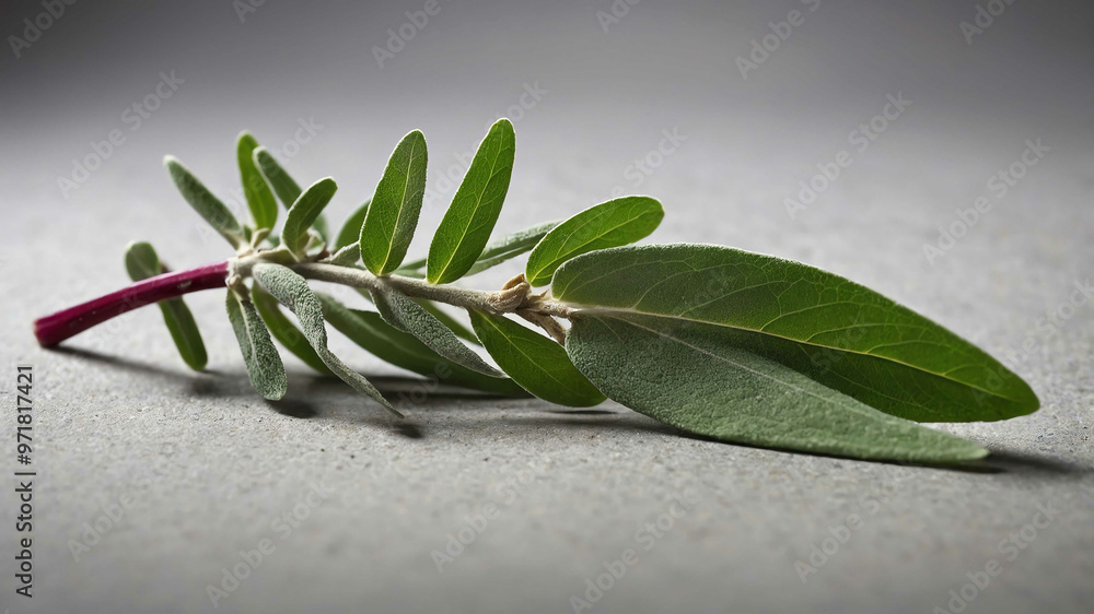Obraz premium Sage leaf with plain background