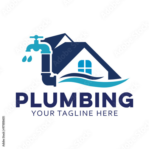 House plumbing logo design template.