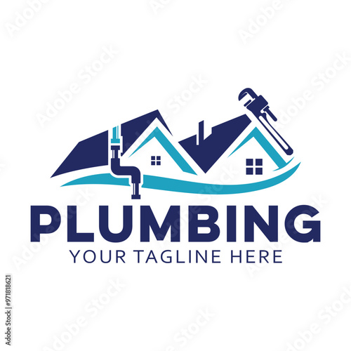 House plumbing logo design template.