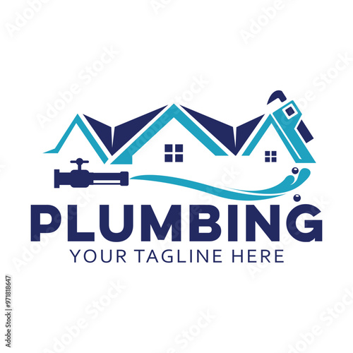 House plumbing logo design template.