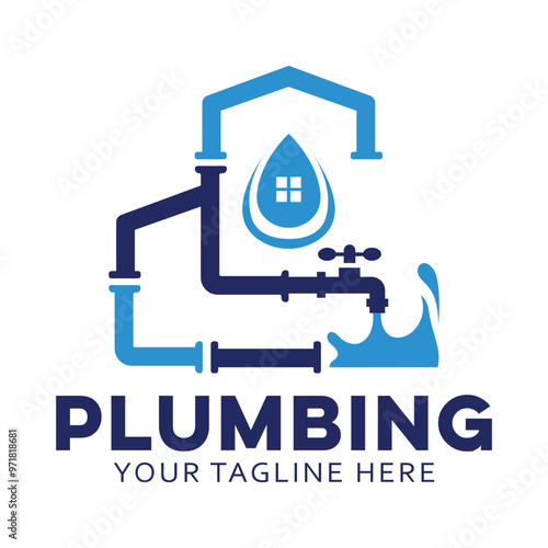 House plumbing logo design template.