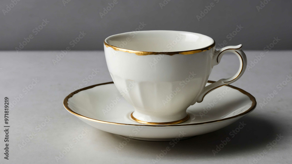 Plain white teacup with plain background Plain white teacup with plain background