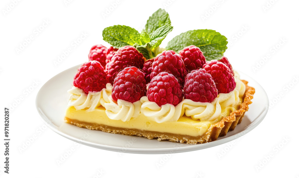 Delicious Raspberry Fruit Tart Isolated on a Transparent Background Delicious Raspberry Fruit Tart Isolated on a Transparent Background