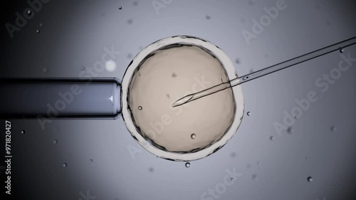 3d rendered animation of in vitro fertilization (IVF) process.
