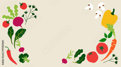 Vegetable Background with space for text