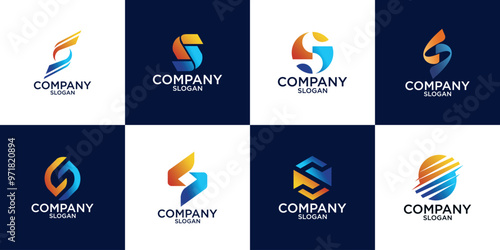 abstract s letter monogram logo vector design collection