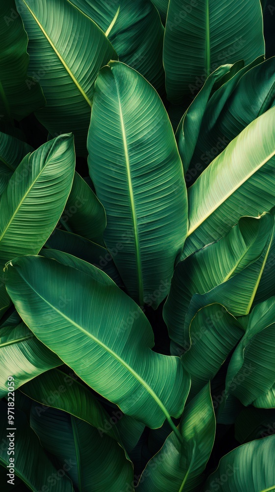 Dense Tropical Leaves with Dark and Moody Lighting