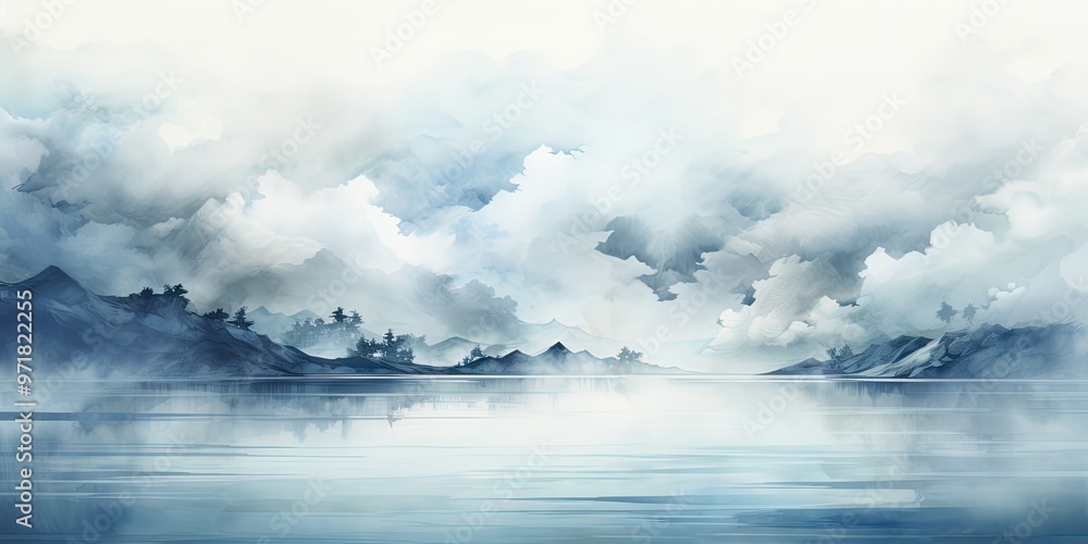Peaceful blue sky landscape Peaceful blue sky landscape