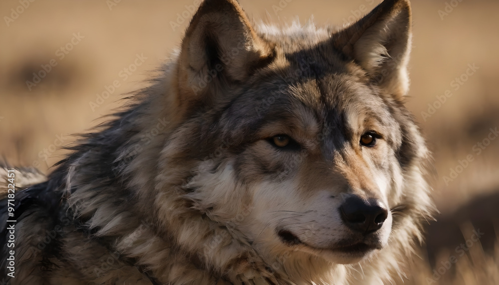 closeup of a grey wolf closeup of a grey wolf