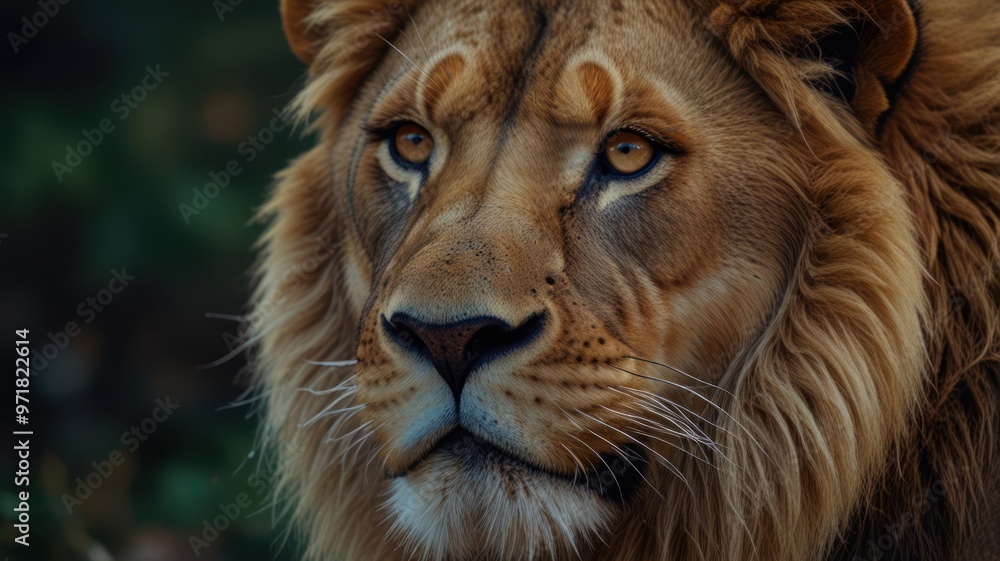 Naklejka premium illustration of a beast lion in the forest