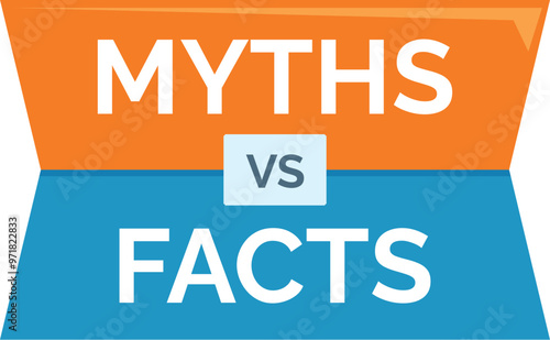 Banner comparing myths and facts, inviting viewers to distinguish between belief and reality