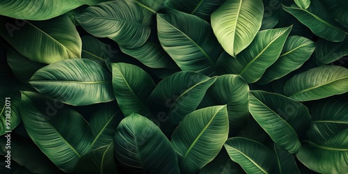 Wallpaper Mural Dense Tropical Leaves with Dark and Moody Lighting Torontodigital.ca