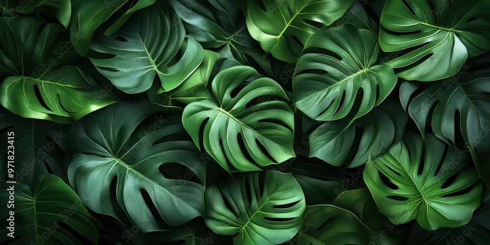 Dense Tropical Leaves with Dark and Moody Lighting Dense Tropical Leaves with Dark and Moody Lighting