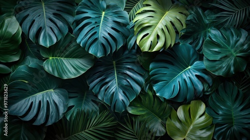 Wallpaper Mural Dense Tropical Leaves with Dark and Moody Lighting Torontodigital.ca