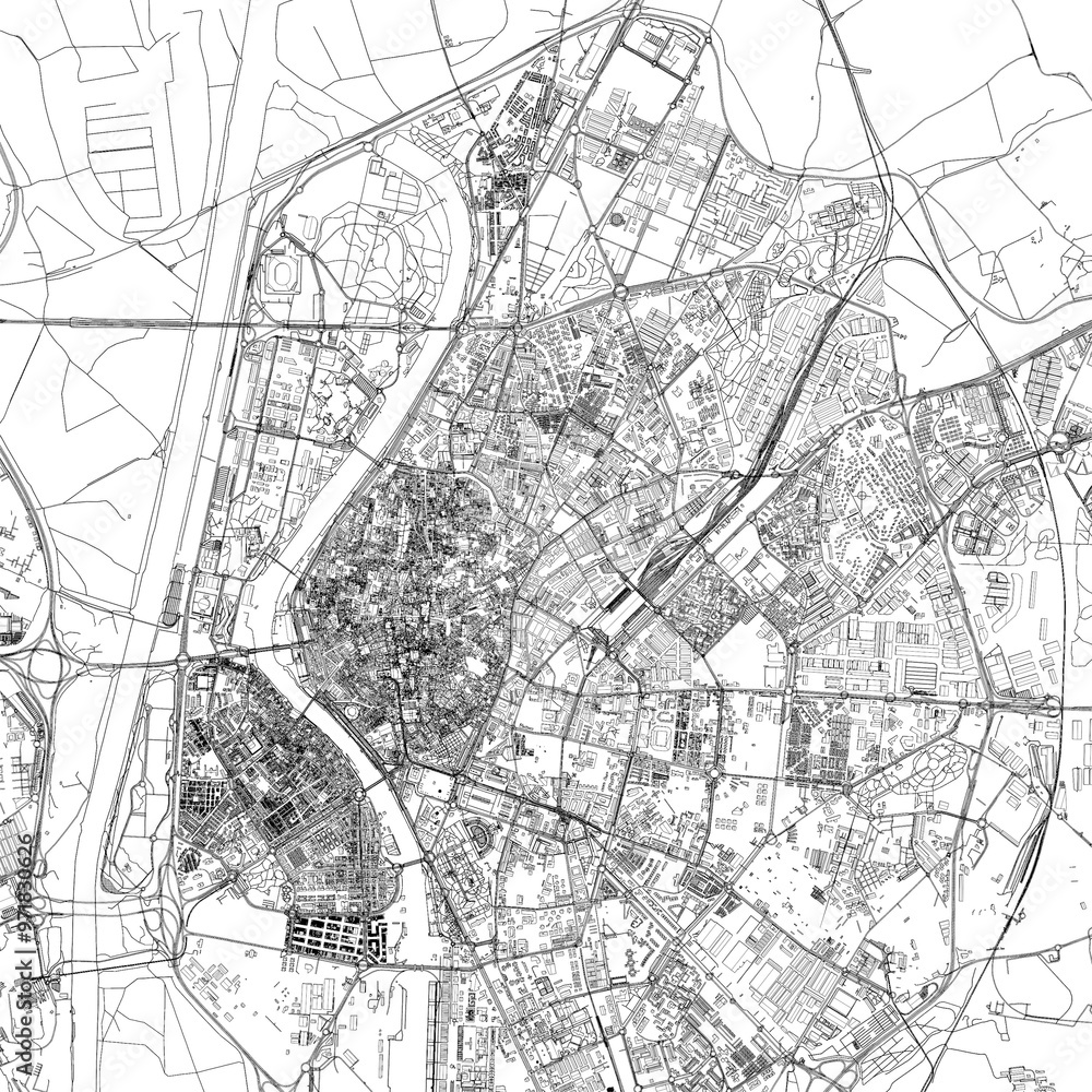 Fototapeta premium 3D illustration of city and urban in Seville Spain