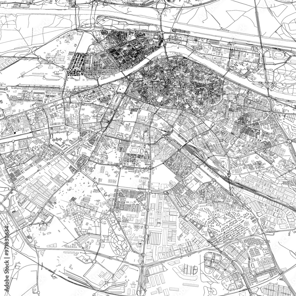 Naklejka premium 3D illustration of city and urban in Seville Spain