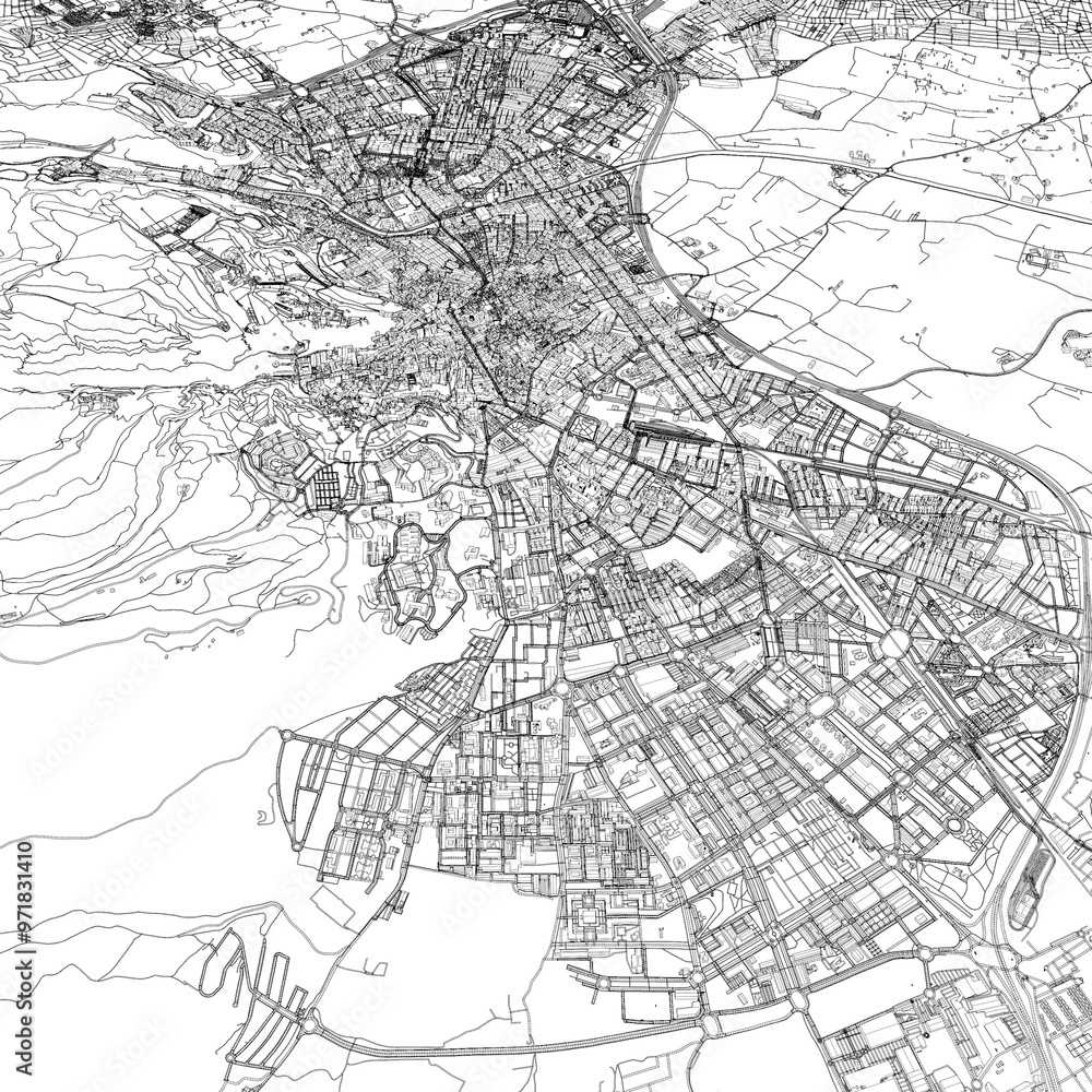 3D illustration of city and urban in Granada Spain 3D illustration of city and urban in Granada Spain