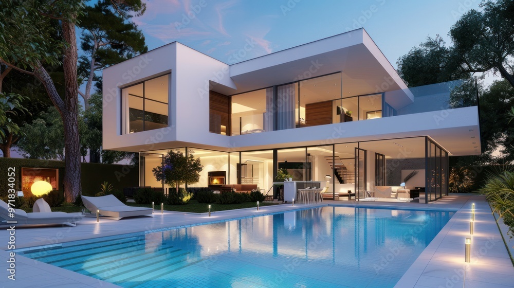 Fototapeta premium Modern Villa with Swimming Pool