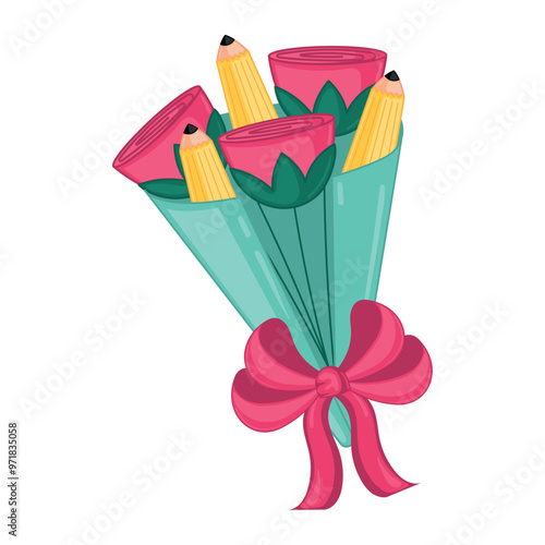 Isolated colored flowers bouquet Vector
